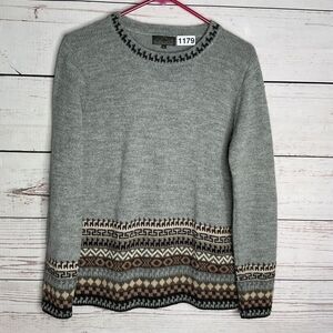 NWOT Classic Alpaca Wayfarer Women's Size L Tribal Boho Aztec Crewneck Sweater